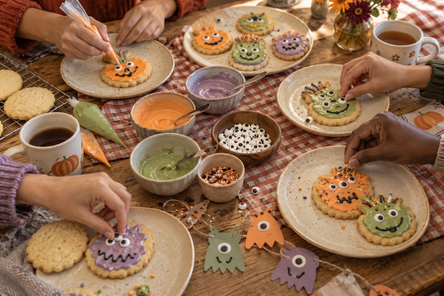 Cookies with pastel icing and edible candy eyes
